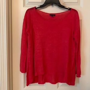 Coral Eileen Fisher linen sweater. Small